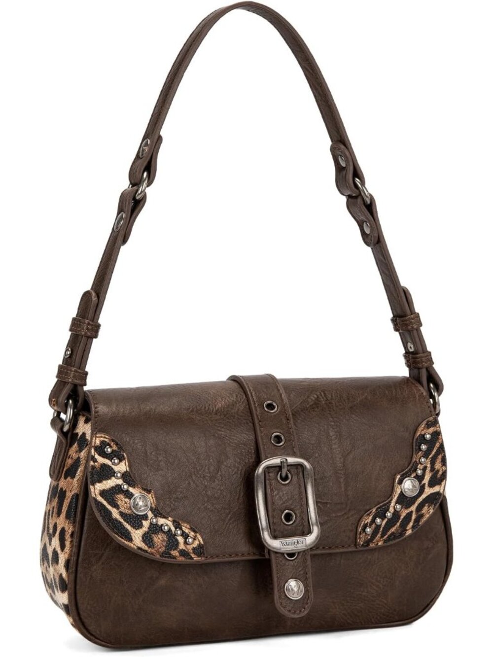 Wrangler Shoulder Bag for Women, Western Leopard Hobo Purse, Small Underarm Hand